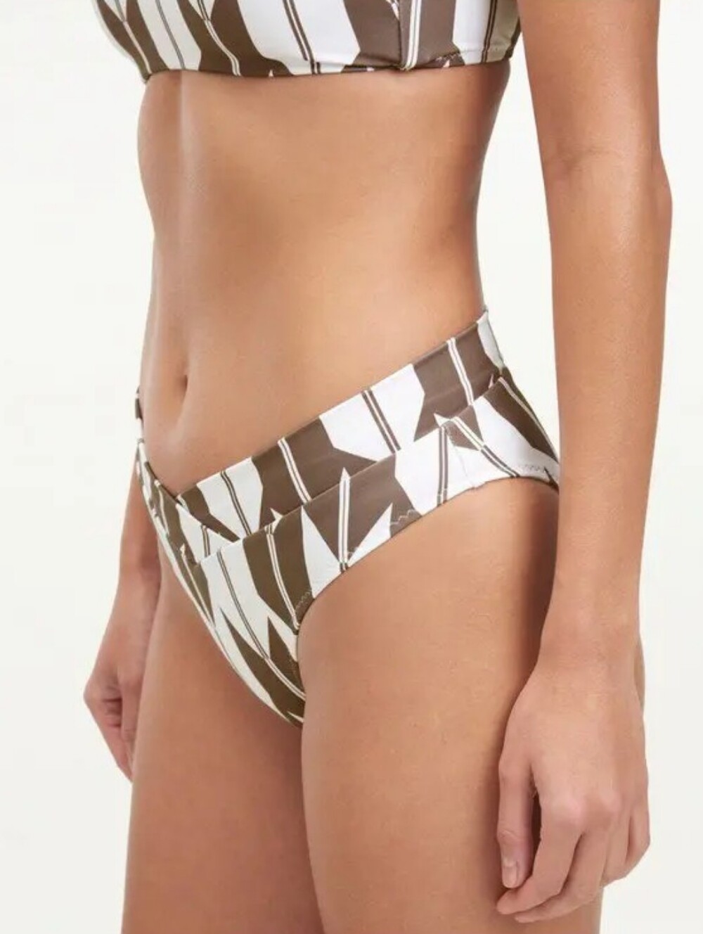 Splendid Brown & White Geometric Bikini Bottom – Size Small NWT